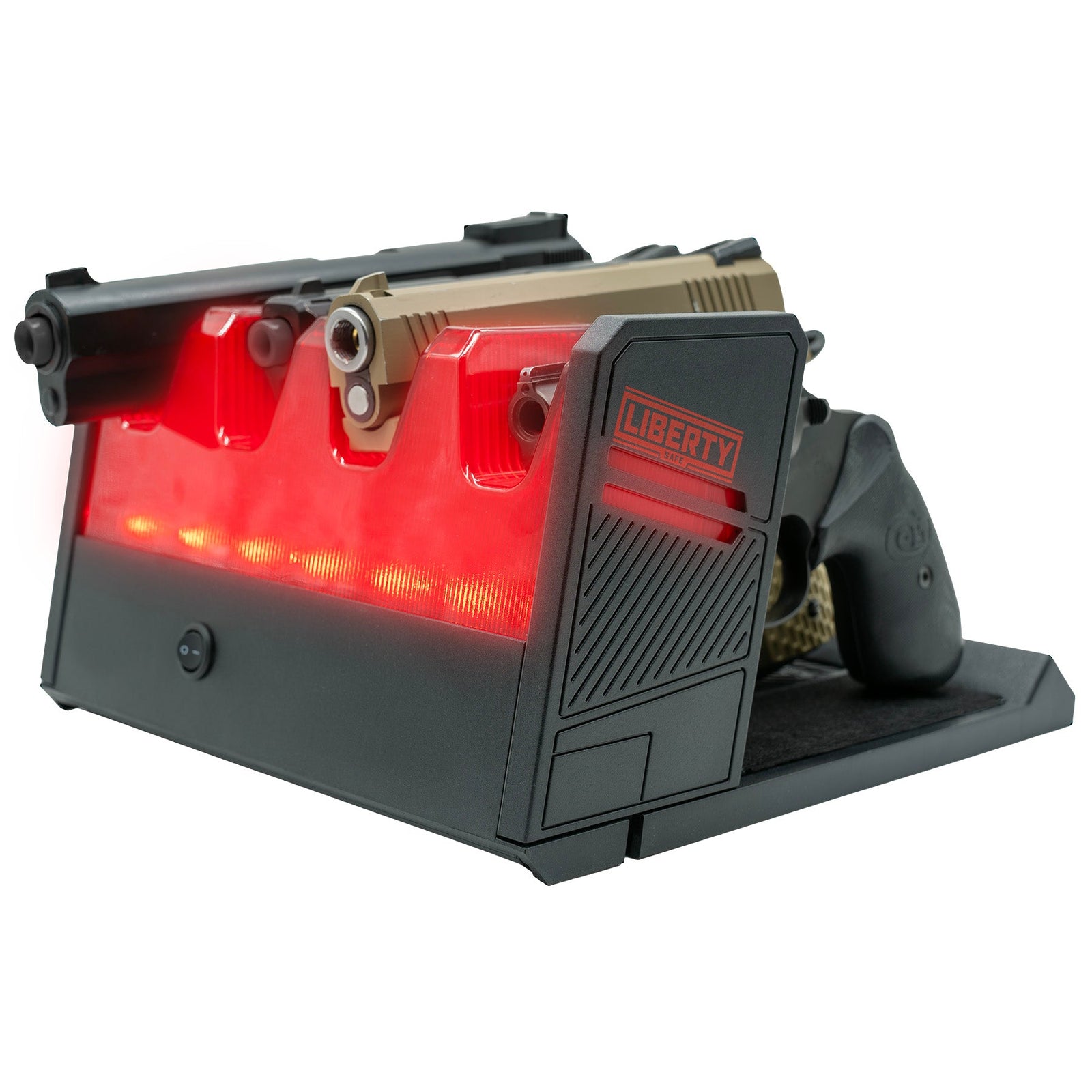 Accessory - Storage - LED Pistol Rack Red Lit Front - Loaded